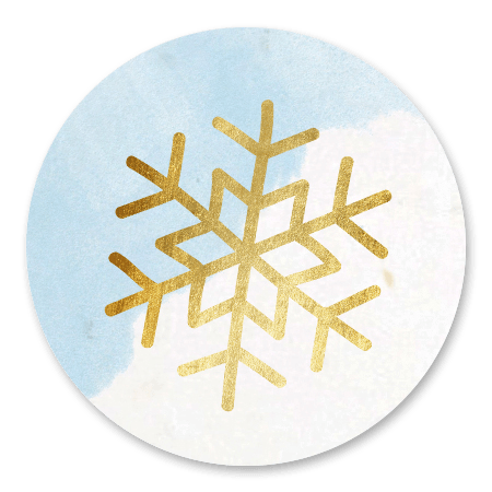 Sneeuwvlok goud - blauw met wit